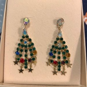 Kirks Folly Christmas Tree pierced Earrings, Approximately 2” long